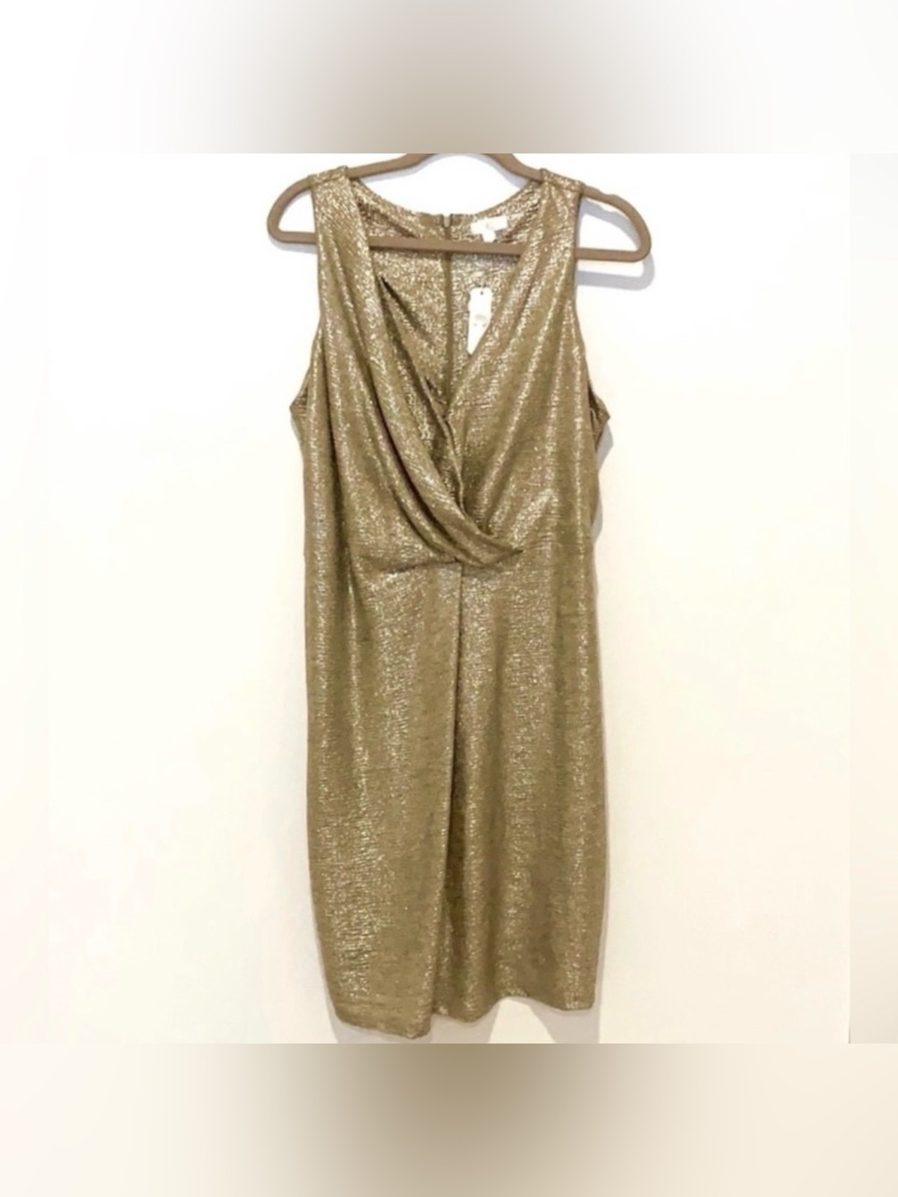 Charming Charlie Metallic Gold Sleeveless Midi Dress